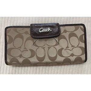 Coach Black and Brown Leather Wallet